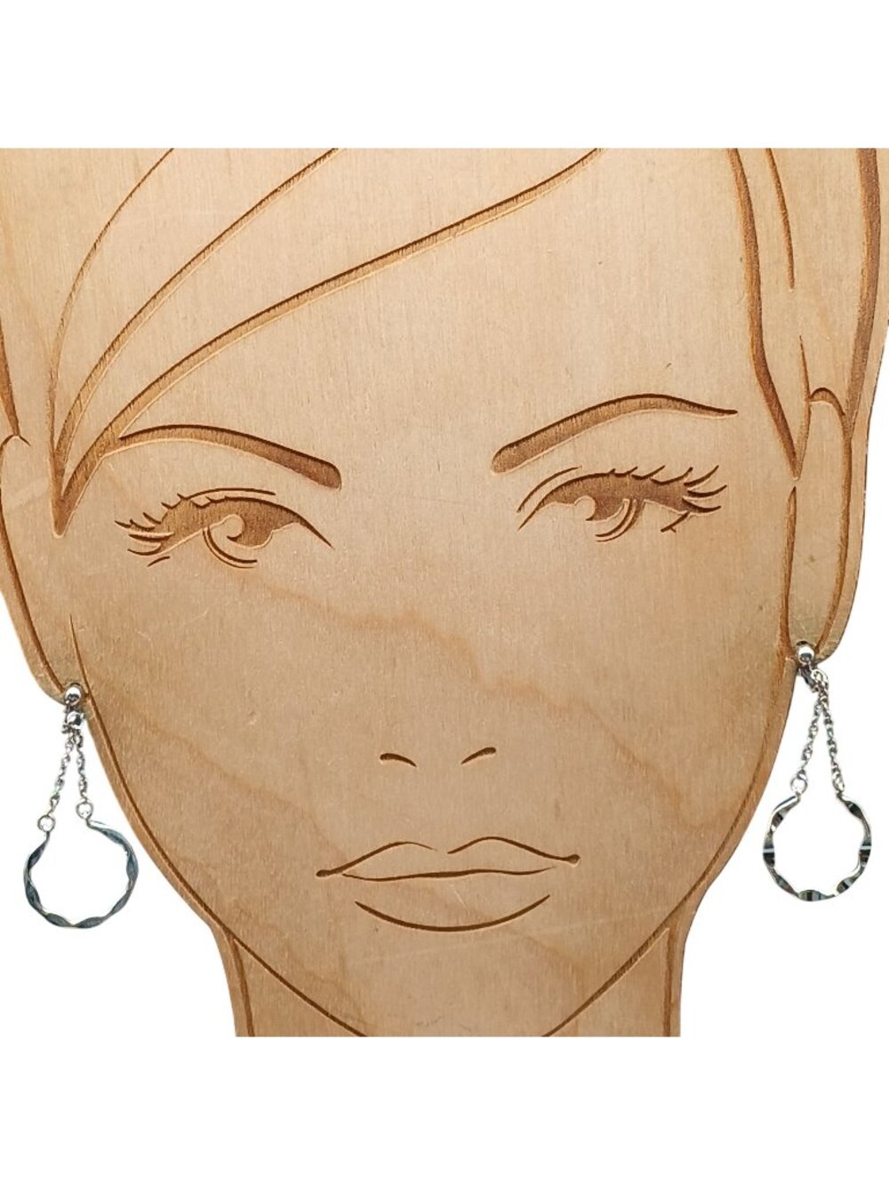 Silver-Tone Clip-On Vintage Dangle Earrings with Textured Open Hoops